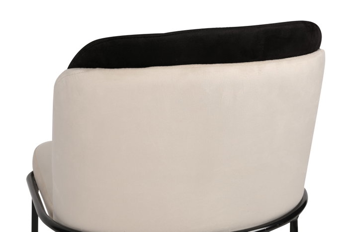Hanah Home Dore 145 V2 Juego de Sillas de Terciopelo Negro y Crema